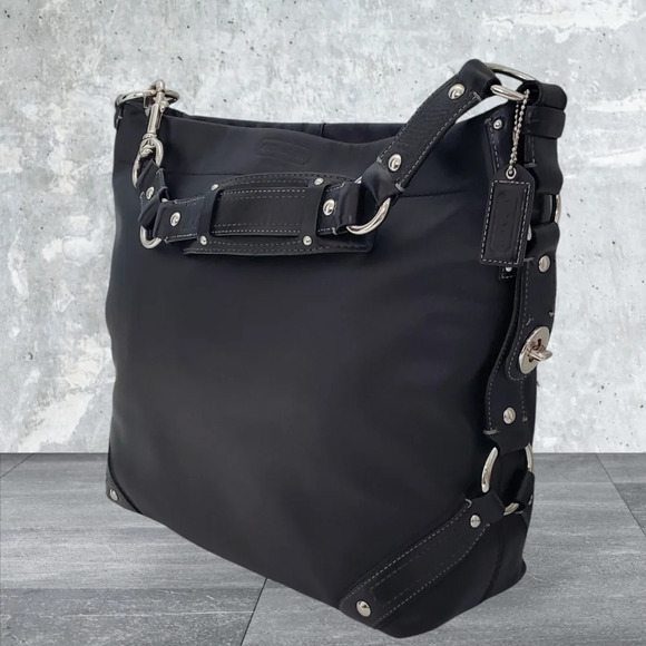 Coach Large Black Leather Carly Shoulder/Hobo Bag 10616 - Picture 11 of 13